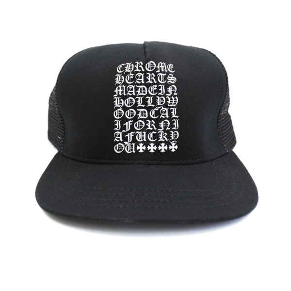 Chrome Hearts Eye Chart Made in Hollywood Trucker Hat - Black