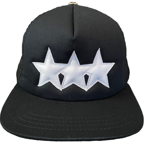 Chrome Hearts Leather Star Trucker Hat - Black-White